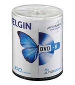 Dvd-r Gravavel Elgin Tubo c/ 100 4.7gb