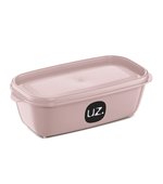 Pote de Plástico Retangular Multiuso Rosa 500ml UZ249