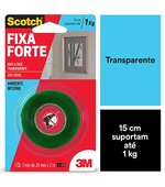 Fita Dupla Face Transparente 24x2 Fixa Forte Scotch 3M 0194
