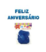 Letreiro em EVA 12cm Glitter Azul FELIZ ANIVERSÁRIO Make+ 809