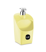 Dispenser Porta Detergente e Esponja Amarelo Claro c/Pescante Metalizado 18,8x11,3 UZ367