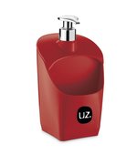 Dispenser Porta Detergente e Esponja Vermelho c/Pescante Metalizado 18,8x11,3 UZ367