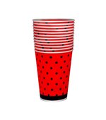 Copo Decorado 200ml Joaninha c/8und - Kit Festa