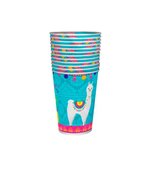 Copo Decorado 200ml Lhama Fiesta c/8und - Kit Festa