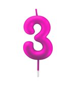 Vela Metalizada 6cm N3 Pink 4511 Make+