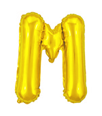 Balão Metalizado Letra M 40cm Dourado 8012 Make+