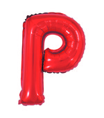 Balão Metalizado Letra P 40cm Vermelho 8091 Make+