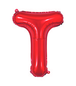 Balão Metalizado Letra T 40cm Vermelho 8095 Make+