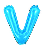Balão Metalizado Letra V 40cm Azul 8173 Make+