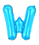 Balão Metalizado Letra W 40cm Azul 8174 Make+
