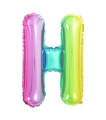 Balão Metalizado Letra H 40cm Arco-Íris 8235 Make+