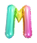 Balão Metalizado Letra M 40cm Arco-Íris 8240 Make+