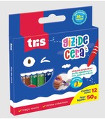 Giz de Cera Fino c/ 12 Cores Tris