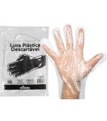 Luva Plastica Descartável c/100 Uso Geral Transparente Nobre