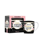 Caneca Porcelana Urban 360ml - Alegria Saúde - Feliz Aniversário Brasfoot