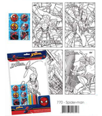 Conjunto para Pintura Spider-Man 8Fls 27x19 + 6 Giz + Adesivos VMP 770