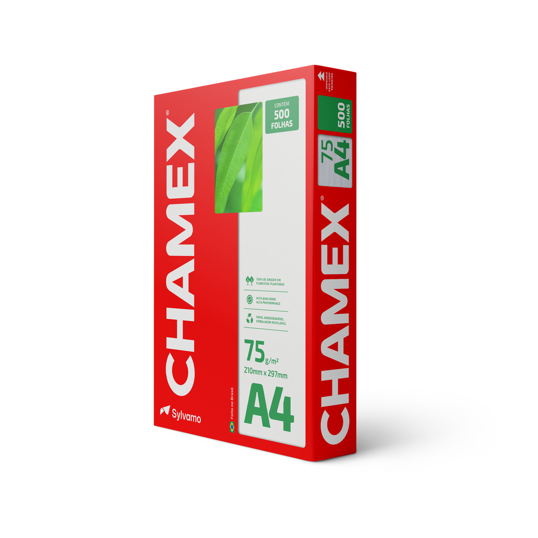 PAPEL A4 75G BRANCO C/ 500 CHAMEX