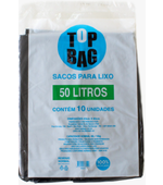 Saco p/ lixo 50lt Preto Almofada c/ 10 Top Bag