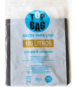 Saco p/ lixo 100lt Preto Almofada c/ 05 Top Bag