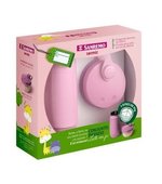 Conjunto Garrafa Termica 250ML + Pote Leite em Pó Rosa Sanremo Ref.: SR1001/62