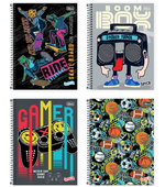 Caderno 1x1 80fls Capa Dura Spice Masculino Cx c/40und Tilibra 9160