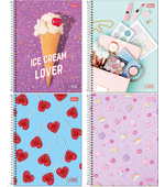 Caderno 1x1 80fls Capa Dura Vibe Feminina Cx c/40und Tilibra 5277