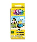 Giz de Cera Curto c/ 15 Cores 68g Acrilex 09215