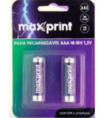 Pilha Palito Recarregavel AAA c/ 2 Maxprint