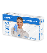 Luva Nitrílica Azul s/ pó c/ 100 G(9) CA 45345 Inoven 3035