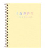 Caderno 1x1 80f Capa Dura PP Colegial Happy Amarelo Tilibra 3180