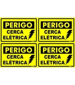 Placa Sin.perigo Cerca Eletrica Ps168 c/ 4 10x15