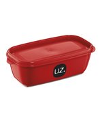 Pote de Plástico Retangular Multiuso Vermelho 500ml UZ249