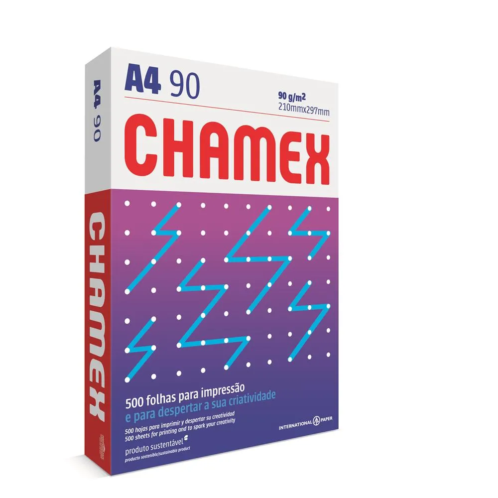 Papel sulfite a4 90g branco pt0500 chamex
