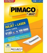 Etiq 6180 25,4x66,7 c/ 3000 Pimaco 100f 30 Et/pf