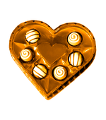 Caixa Candy Box Coração Ouro 6 Cavidades para Doces c/10 Flip