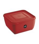 Pote de Plástico Quadrado Multiuso Vermelho 2,5L UZ287