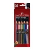 Lápis de Cor c/ 10 Cores Metallic Faber Castell 120410G