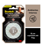 Fita Dupla Face de Espuma 24x1,5 Fixa Forte Scotch 3m 3186