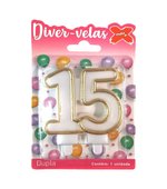 Vela Dupla 8,7cm N15 Ouro 4629 Make+