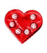 Caixa Candy Box Coração Vermelho 6 Cavidades para Doces c/10 Flip